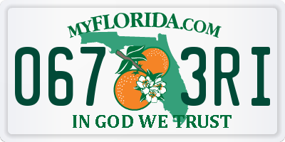 FL license plate 0673RI