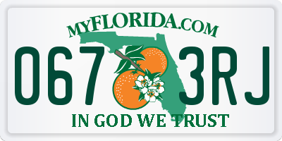 FL license plate 0673RJ