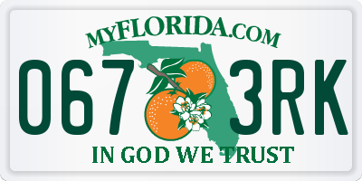 FL license plate 0673RK
