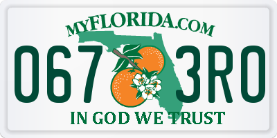 FL license plate 0673RO