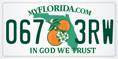 FL license plate 0673RW