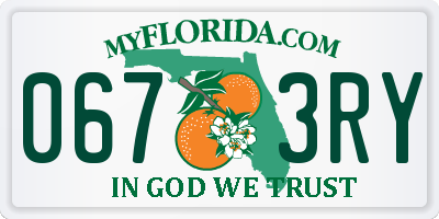 FL license plate 0673RY