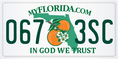 FL license plate 0673SC