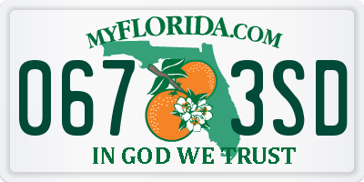 FL license plate 0673SD