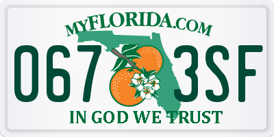 FL license plate 0673SF