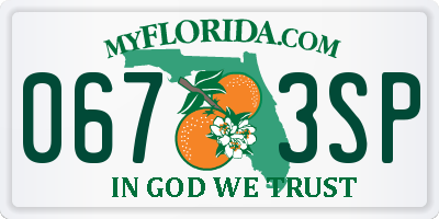 FL license plate 0673SP
