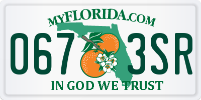 FL license plate 0673SR