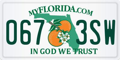 FL license plate 0673SW