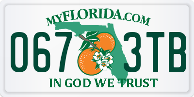 FL license plate 0673TB