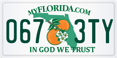 FL license plate 0673TY