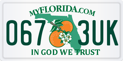 FL license plate 0673UK