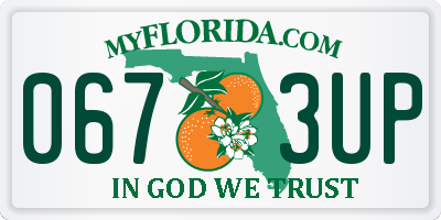 FL license plate 0673UP