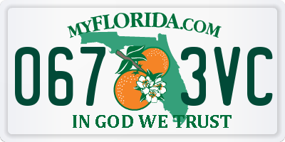 FL license plate 0673VC