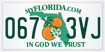 FL license plate 0673VJ