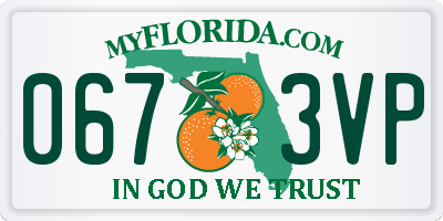 FL license plate 0673VP