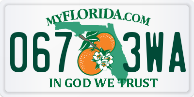 FL license plate 0673WA