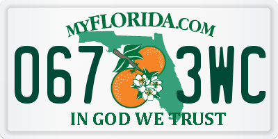 FL license plate 0673WC