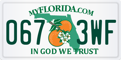 FL license plate 0673WF