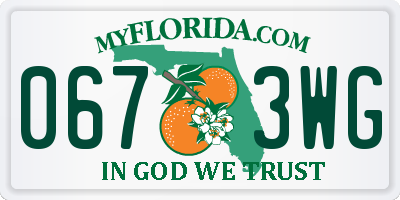 FL license plate 0673WG