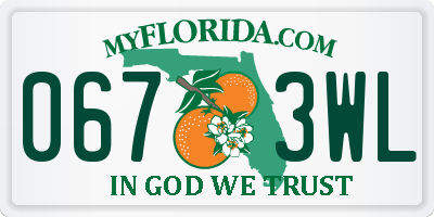 FL license plate 0673WL