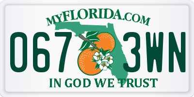 FL license plate 0673WN