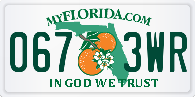 FL license plate 0673WR