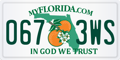 FL license plate 0673WS