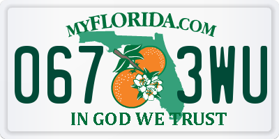 FL license plate 0673WU