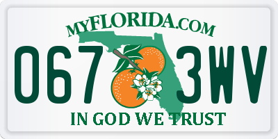 FL license plate 0673WV