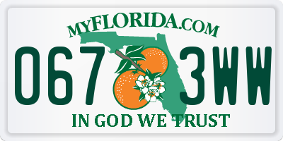 FL license plate 0673WW