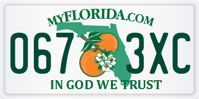 FL license plate 0673XC