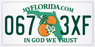 FL license plate 0673XF