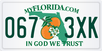 FL license plate 0673XK
