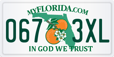 FL license plate 0673XL