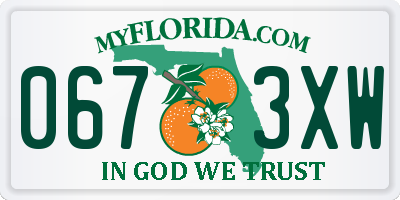 FL license plate 0673XW