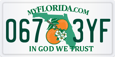 FL license plate 0673YF