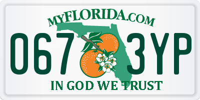 FL license plate 0673YP