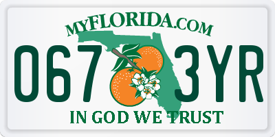 FL license plate 0673YR