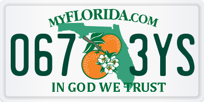 FL license plate 0673YS