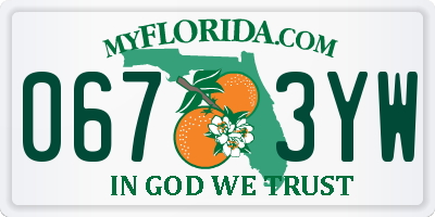 FL license plate 0673YW