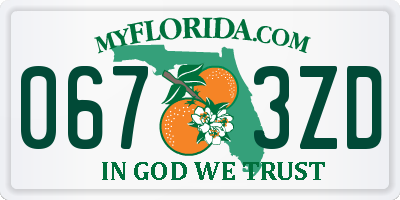 FL license plate 0673ZD