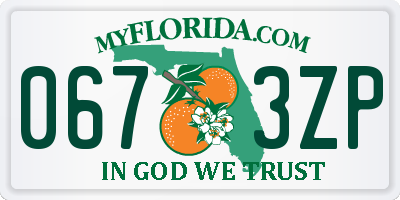 FL license plate 0673ZP