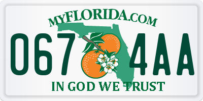 FL license plate 0674AA