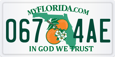 FL license plate 0674AE