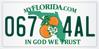 FL license plate 0674AL