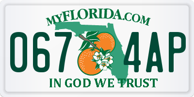 FL license plate 0674AP