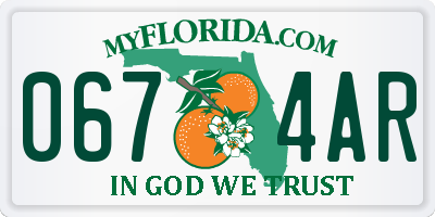 FL license plate 0674AR