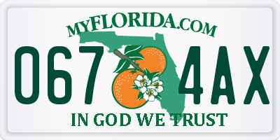 FL license plate 0674AX