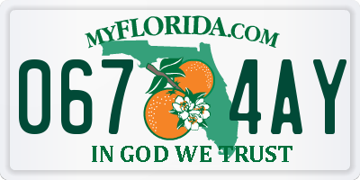 FL license plate 0674AY