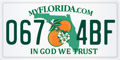 FL license plate 0674BF